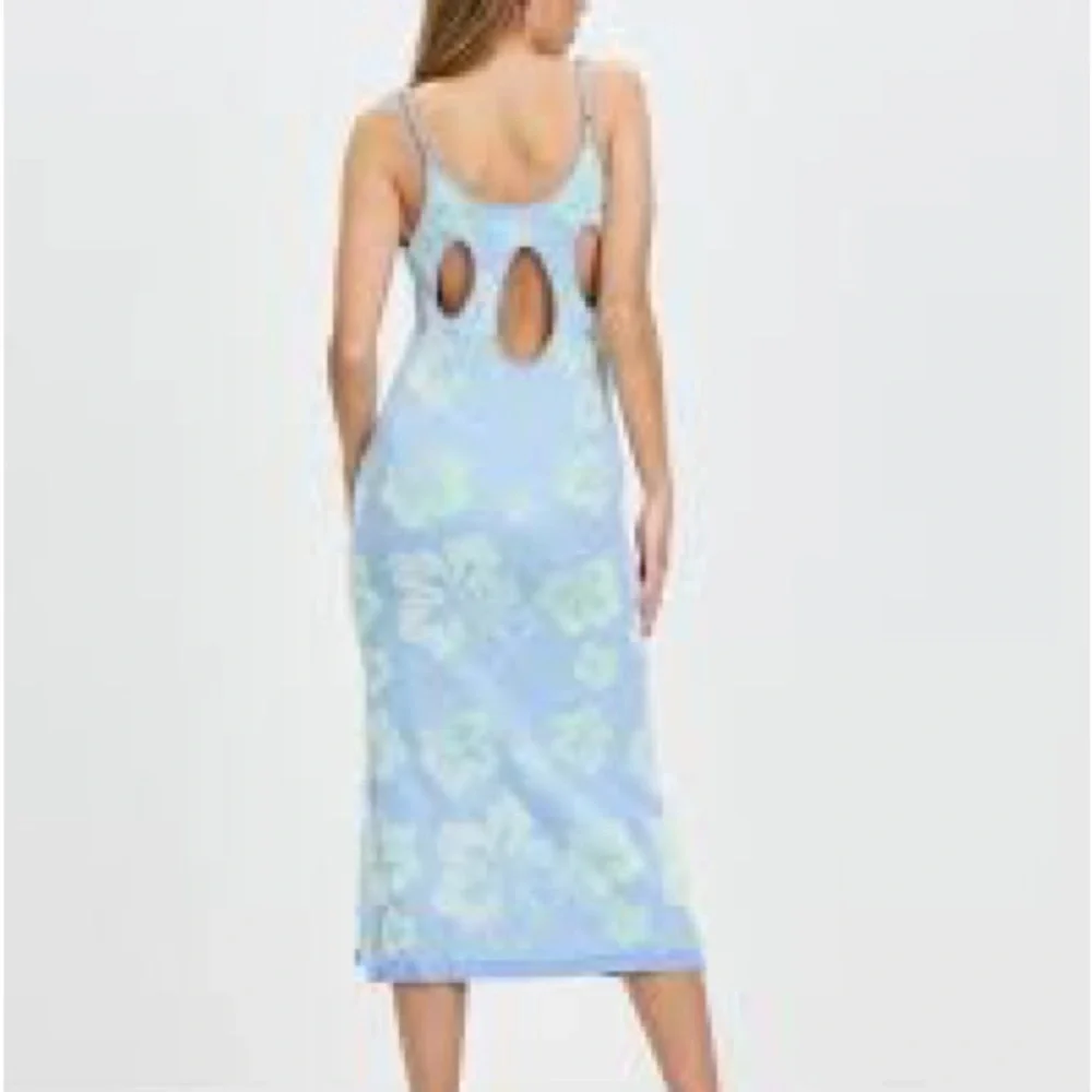 House Of Sunny Blue Crush Knit Midi Slip Dress